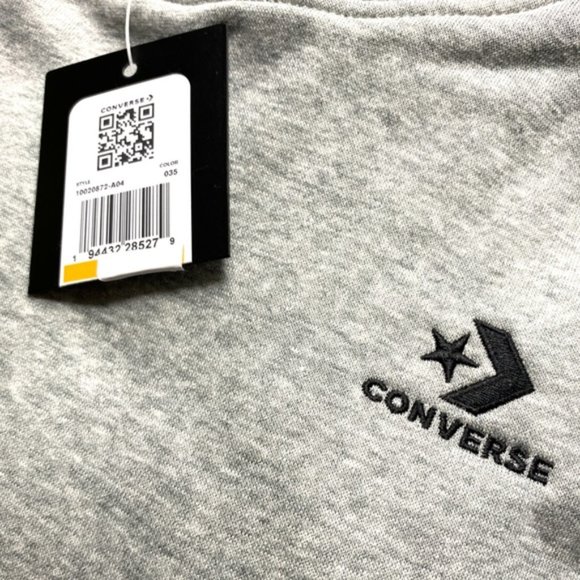 💖MEGA SALE💖Converse Embroidered Chevron Women's Gray Hoodie 10020872-A04 - Picture 4 of 4